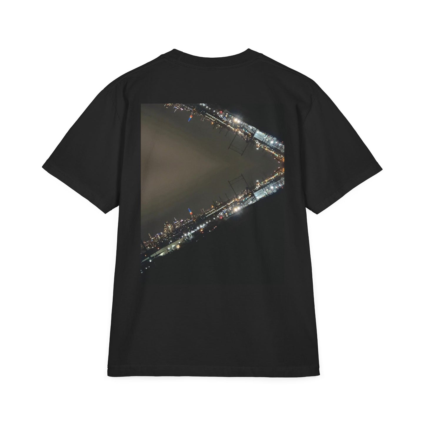 Oversized Drop Shoulder CityScape Tee | New York Collection | All Black