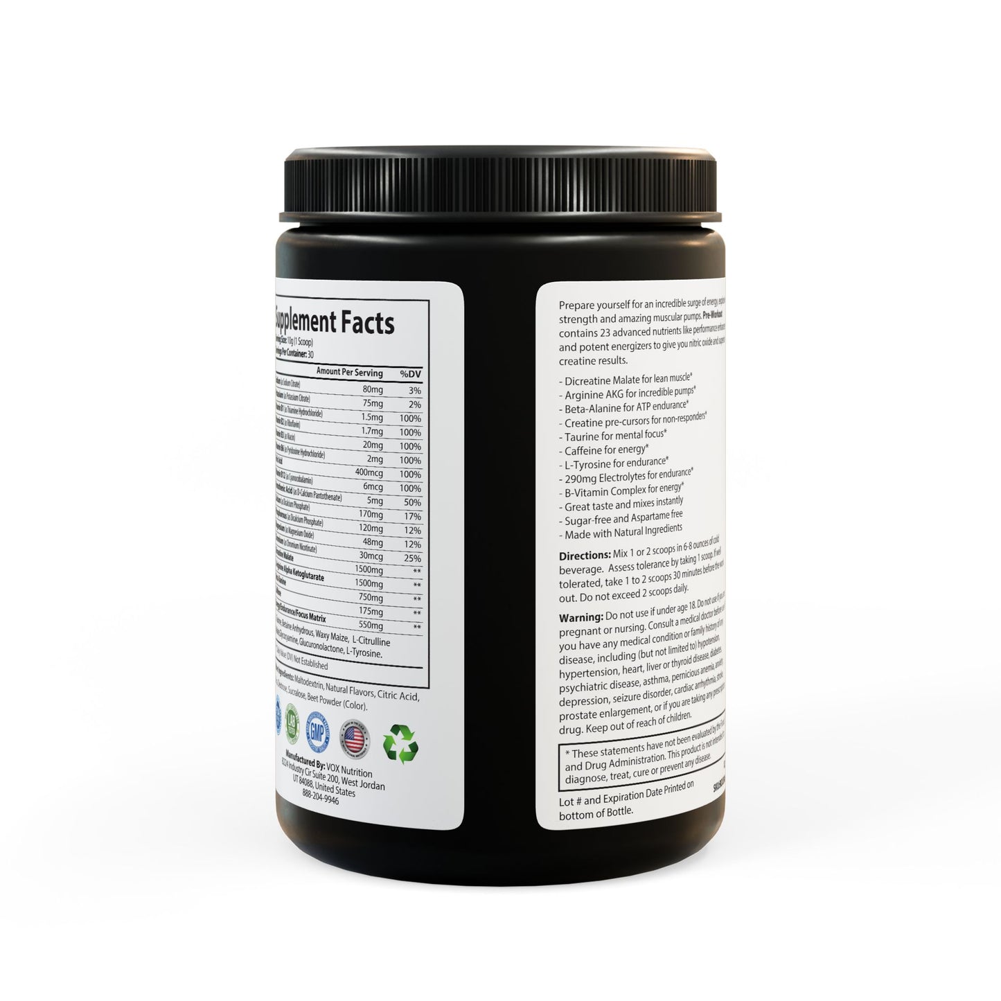 “Dirty Sprite” Pre-Workout Supplement, Watermelon (300g, 10.58oz)