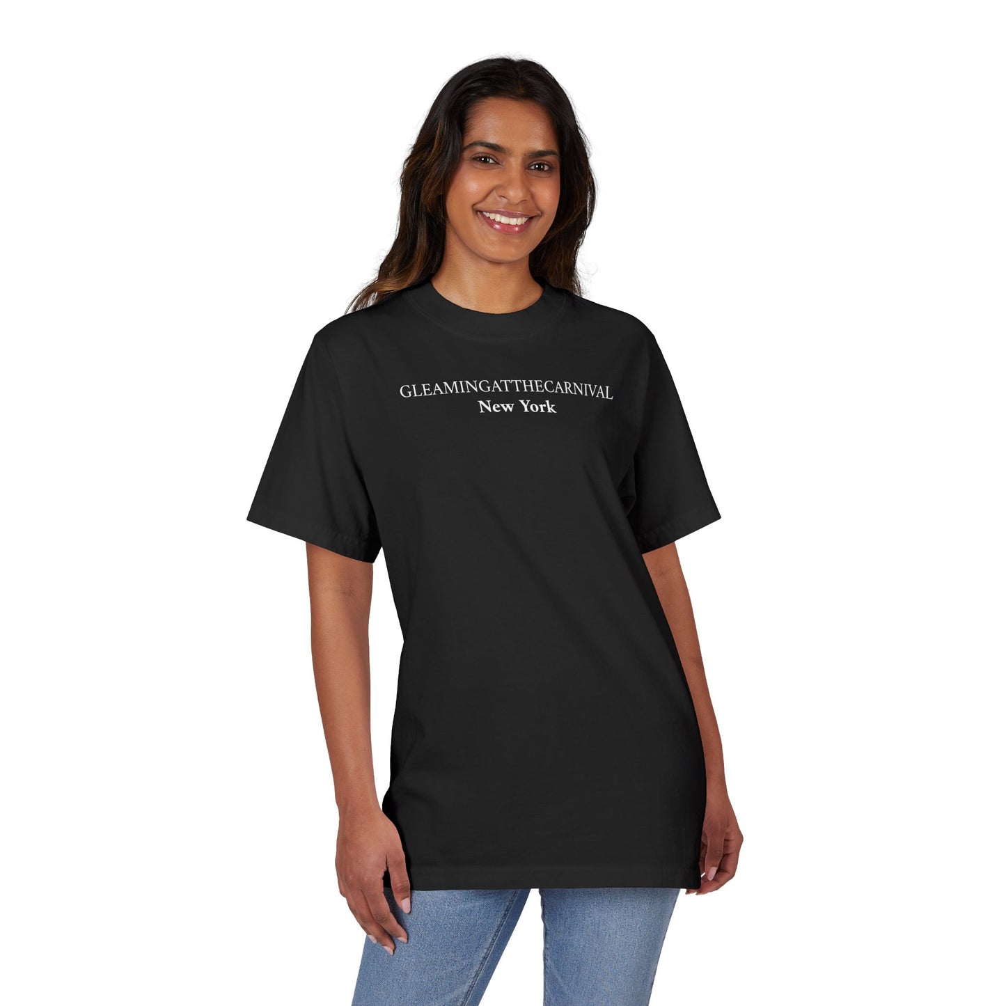 Oversized Drop Shoulder CityScape Tee | New York Collection | All Black